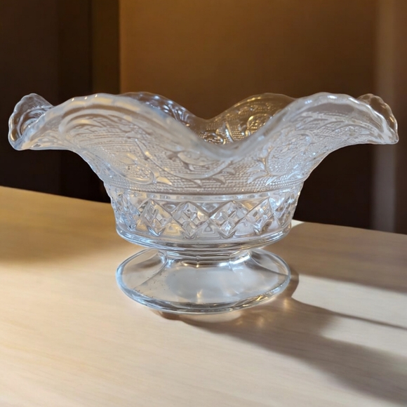 Vtg 1925-1965 Duncan Miller Sandwich Footed Pedestal Glass Candy Dish Bowl - Picture 2 of 6